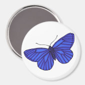 Blauer Schmetterling Magnet (Vorderseite/Rückseite)