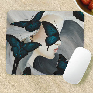 Blauer Schmetterling Maskerade Elegante Fantasie Mousepad