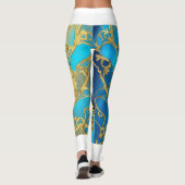Blauer Schmetterling, metalisch, Leggings (Rückseite)
