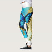 Blauer Schmetterling, metalisch, Leggings (Links)