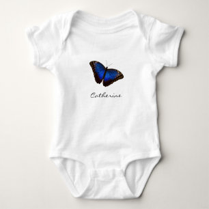 Blauer Schmetterling mit Namen Baby Strampler