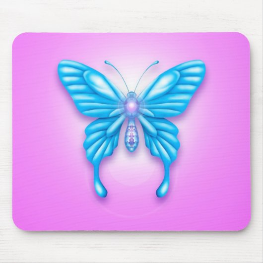 Blauer Schmetterling Mousepad (Vorne)