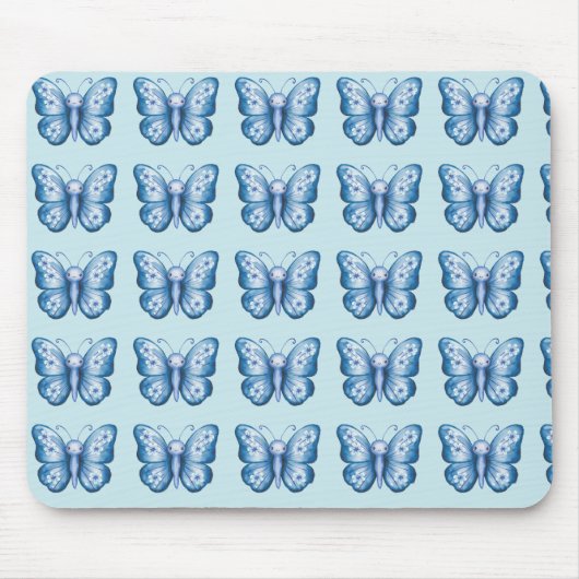 Blauer Schmetterling Mousepad (Vorne)