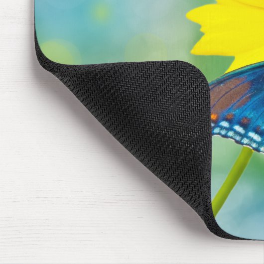 Blauer Schmetterling Mousepad (Ecke)