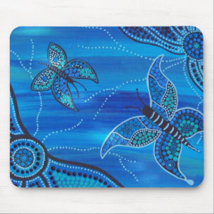 Blauer Schmetterling Mousepad