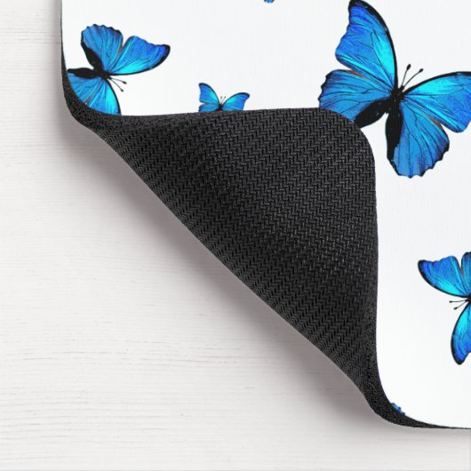 Blauer Schmetterling Mousepad (Ecke)