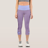 Blauer Schmetterling - Name - Violet Periwinkle Capri Leggings (Vorderseite)