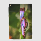 Blauer Schmetterling Natur Nah Golfhandtuch (Vorderseite)