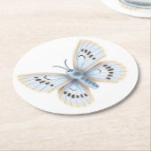 Blauer Schmetterling Naturgarten Tier Runder Pappuntersetzer (Angewinkelt)