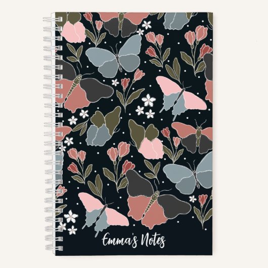 Blauer Schmetterling | Niedliches Journal Notizblock (Vorderseite)