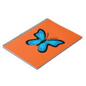 Blauer Schmetterling Notizblock (Linke Seite)
