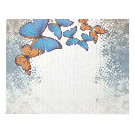 Blauer Schmetterling Notizblock (Vorderseite)