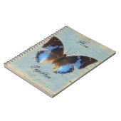 Blauer Schmetterling Notizblock (Linke Seite)