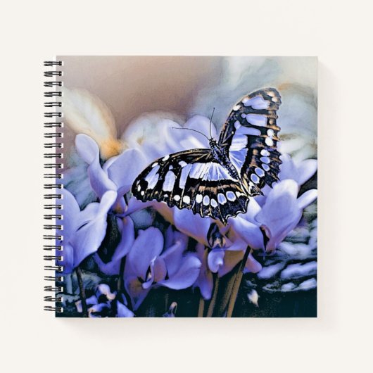 Blauer Schmetterling Notizblock (Vorderseite)