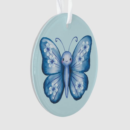 Blauer Schmetterling Ornament (Vorderseite)