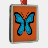 Blauer Schmetterling Ornament Aus Metall (Rechts)