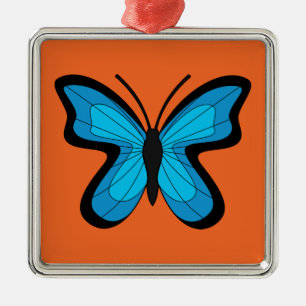 Blauer Schmetterling Ornament Aus Metall