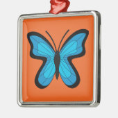 Blauer Schmetterling Ornament Aus Metall (Links)