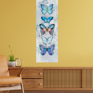 Blauer Schmetterling Panel Poster Druck