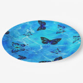 Blauer Schmetterling Pappteller (Schrägansicht)