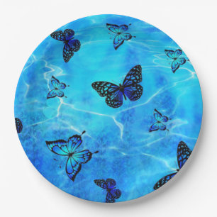 Blauer Schmetterling Pappteller