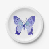 Blauer Schmetterling Pappteller (Vorderseite)