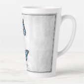 Blauer Schmetterling Personalisiert Latte Tasse (Rechts)