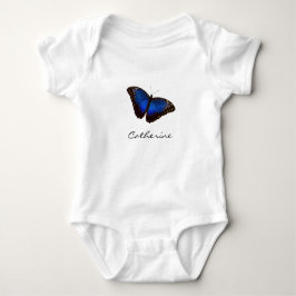 Blauer Schmetterling Personalisiert mit Name Baby Strampler
