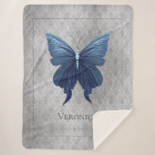 Blauer Schmetterling Personalisiert Sherpadecke (Vorderseite)