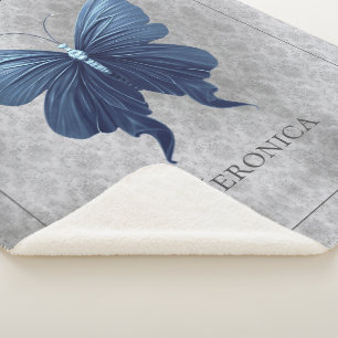 Blauer Schmetterling Personalisiert Sherpadecke