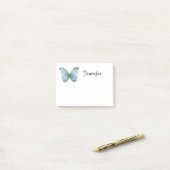 Blauer Schmetterling Post-it Klebezettel (Auf Schreibtisch)