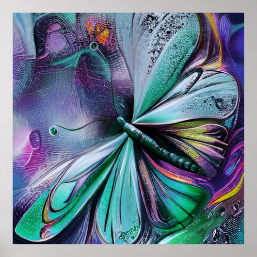 Blauer Schmetterling Poster (Vorne)