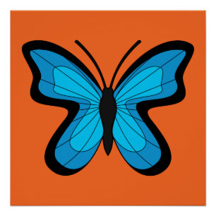 Blauer Schmetterling Poster
