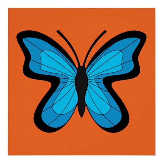 Blauer Schmetterling Poster (Vorderseite)