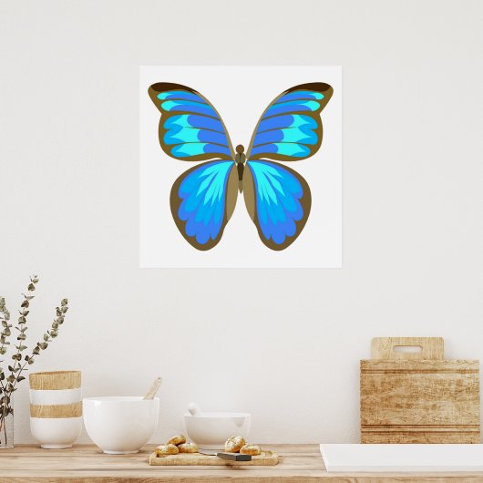 Blauer Schmetterling Poster (Küche)
