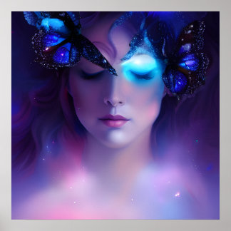 Blauer Schmetterling Poster