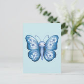 Blauer Schmetterling Postkarte (Stehend Vorderseite)