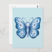 Blauer Schmetterling Postkarte (Vorne/Hinten)