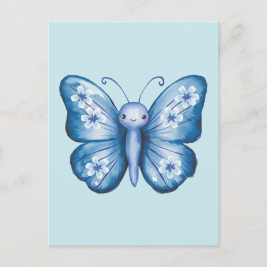 Blauer Schmetterling Postkarte (Vorderseite)