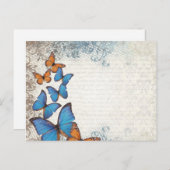 Blauer Schmetterling Postkarte (Vorne/Hinten)