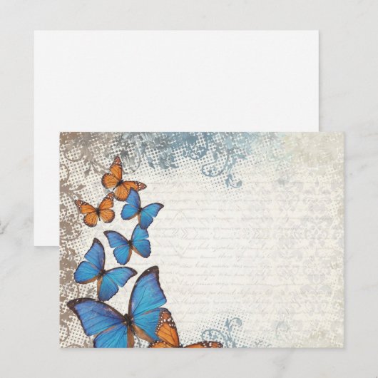Blauer Schmetterling Postkarte (Vorne/Hinten)