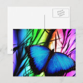Blauer Schmetterling Postkarte (Vorne/Hinten)