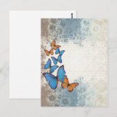 Blauer Schmetterling Postkarte (Vorne/Hinten)