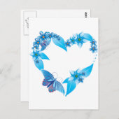 Blauer Schmetterling Postkarte (Vorne/Hinten)