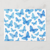 Blauer Schmetterling Postkarte (Rückseite)