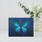 Blauer Schmetterling Postkarte (Stehend Vorderseite)