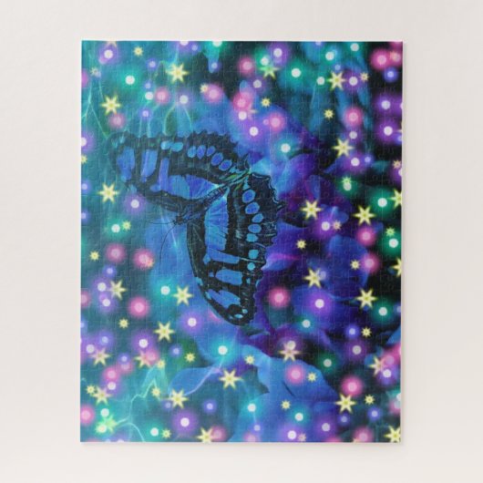 Blauer Schmetterling Puzzle (Vertikal)