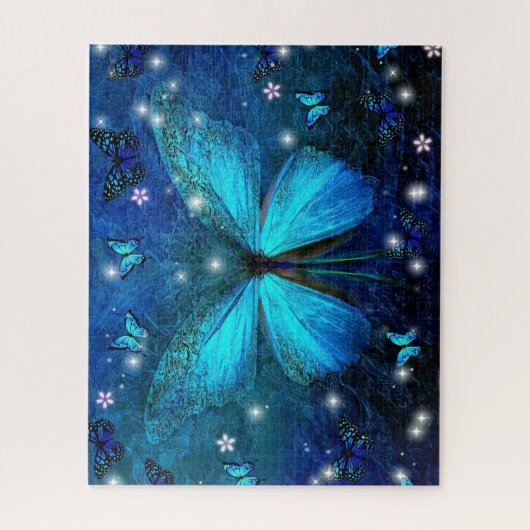 Blauer Schmetterling Puzzle (Vertikal)
