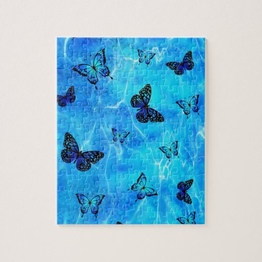 Blauer Schmetterling Puzzle (Vertikal)