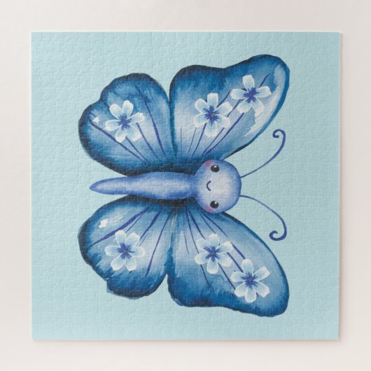 Blauer Schmetterling Puzzle (Horizontal)